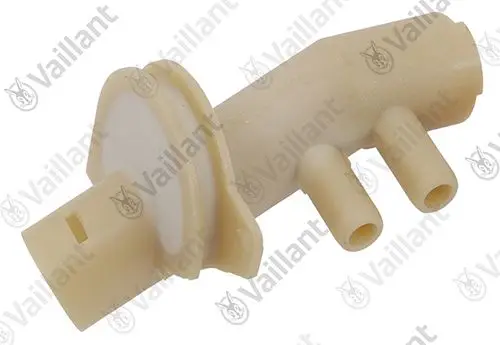 Vaillant-Pitotrohr mit mehreren Anschlussleidungen, das zur Messung von Druckdifferenzen in Heizungsanlagen verwendet wird. Farbton: beige.